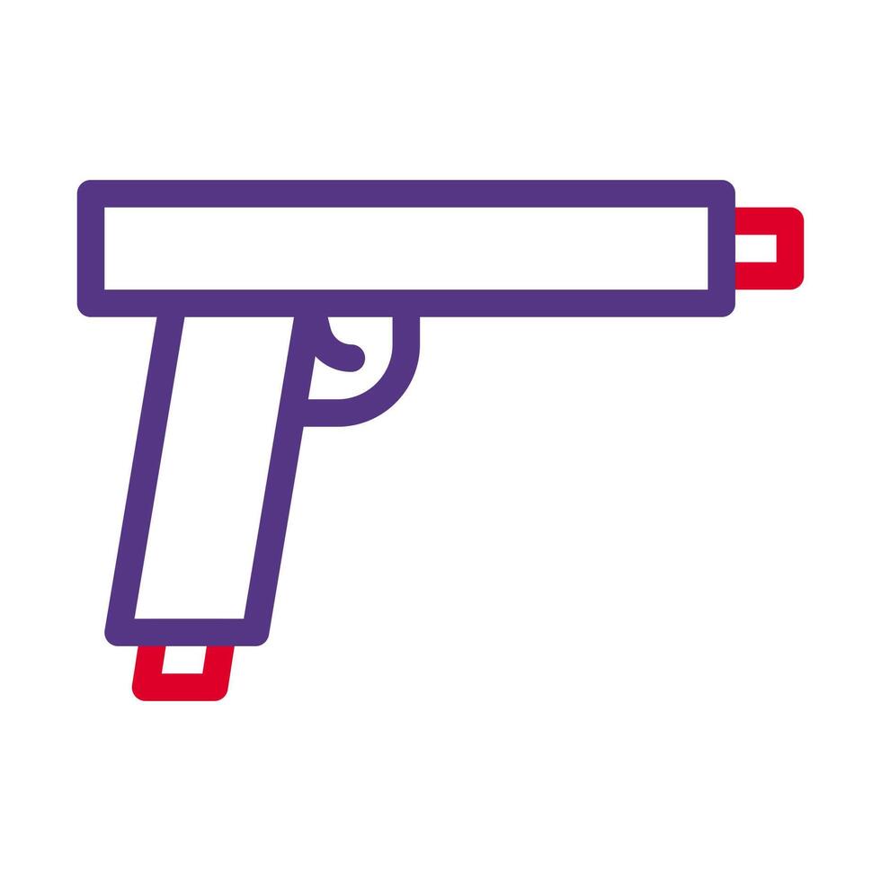 pistola icono duocolor rojo púrpura estilo militar ilustración vector Ejército elemento y símbolo Perfecto.