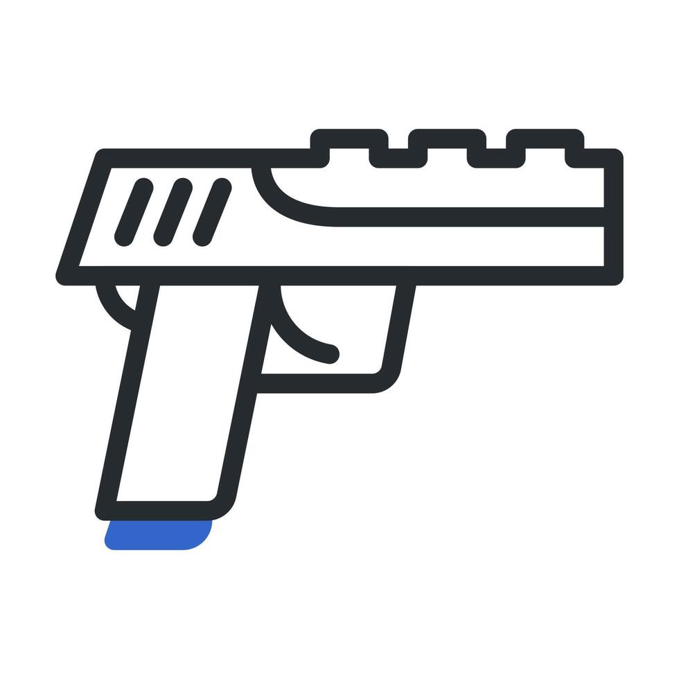 pistola icono duotono gris azul estilo militar ilustración vector Ejército elemento y símbolo Perfecto.