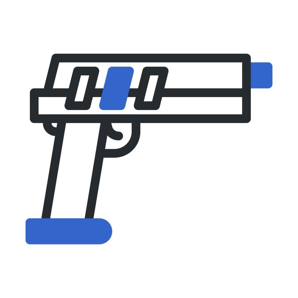 pistola icono duotono gris azul estilo militar ilustración vector Ejército elemento y símbolo Perfecto.