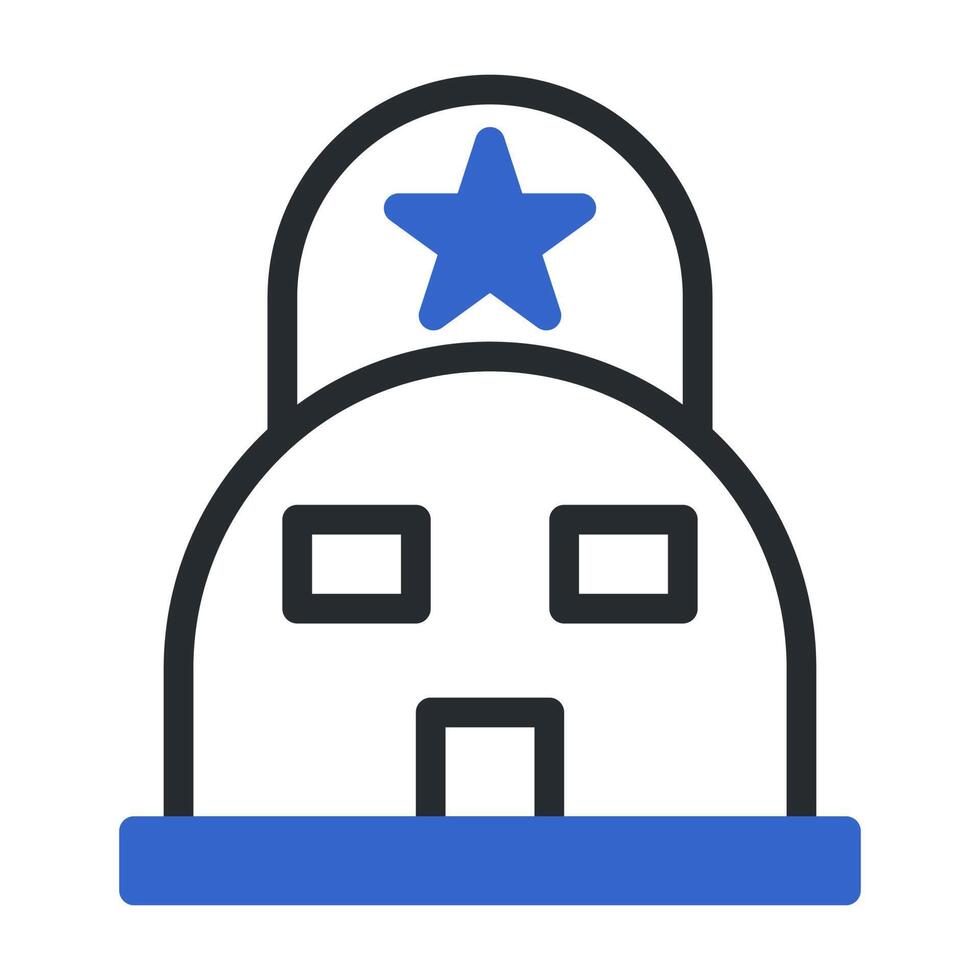 tent icon duotone grey blue style military illustration vector army element and symbol perfect.