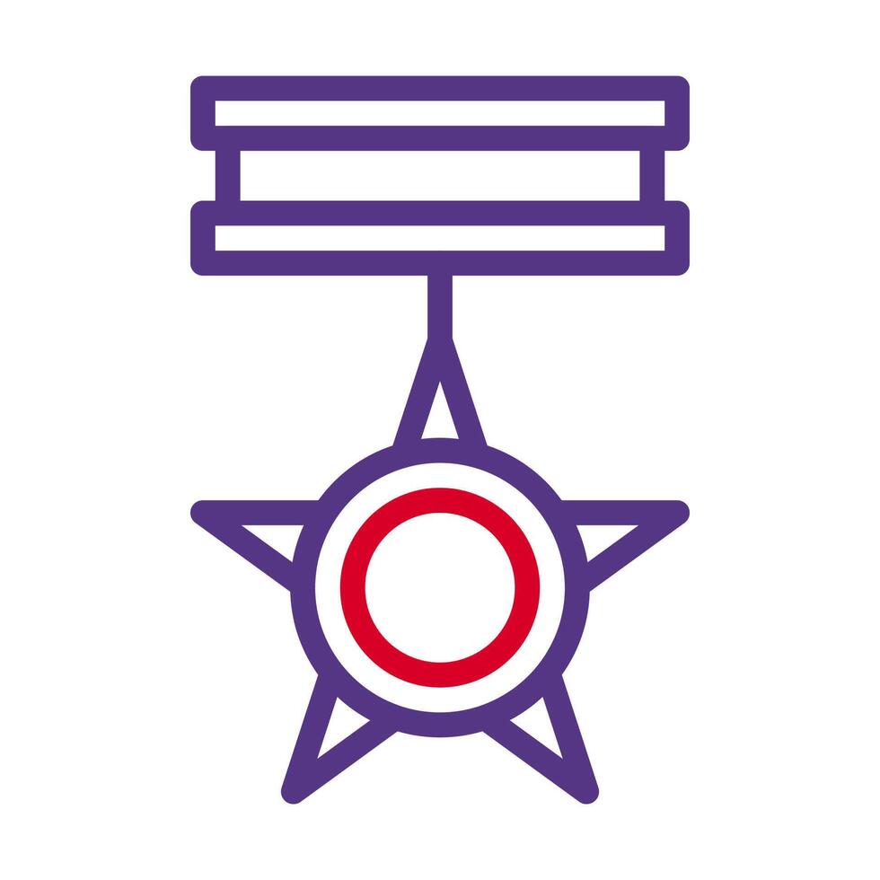 medal icon duocolor red purple style military illustration vector army element and symbol perfect.