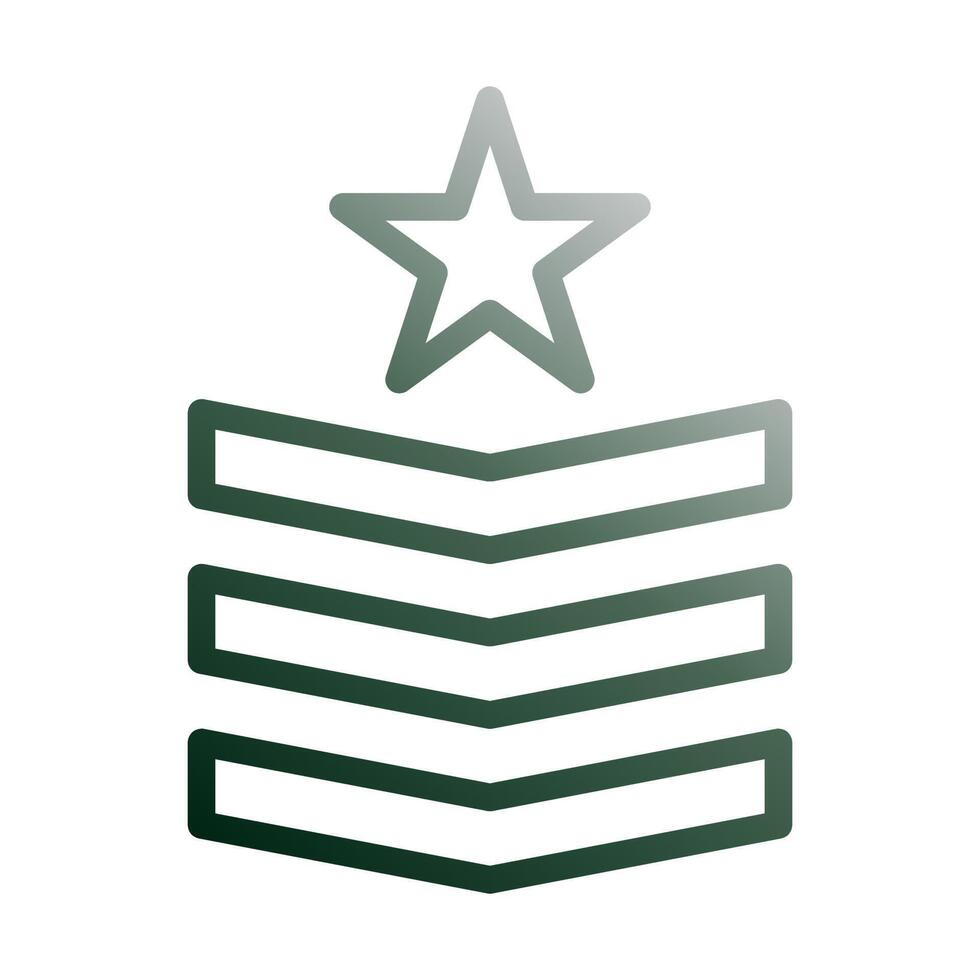 Insignia icono degradado verde blanco estilo militar ilustración vector Ejército elemento y símbolo Perfecto.