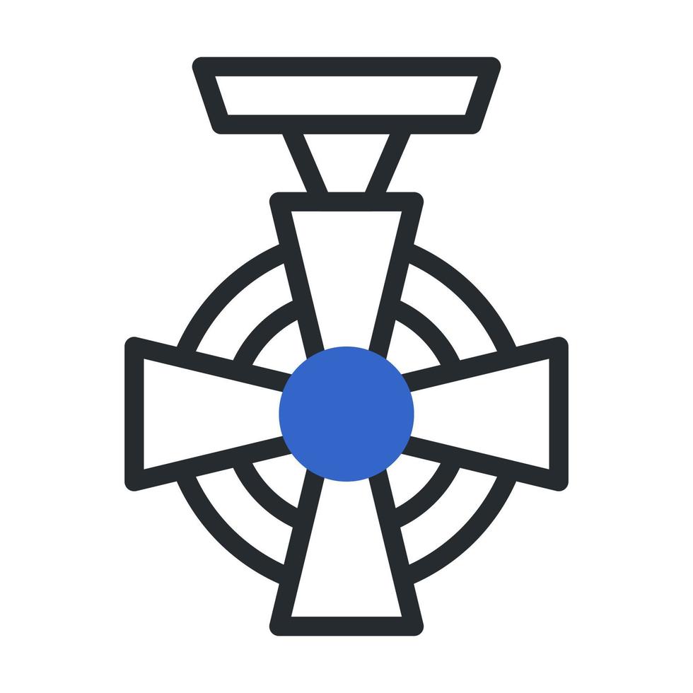 medalla icono duotono gris azul estilo militar ilustración vector Ejército elemento y símbolo Perfecto.