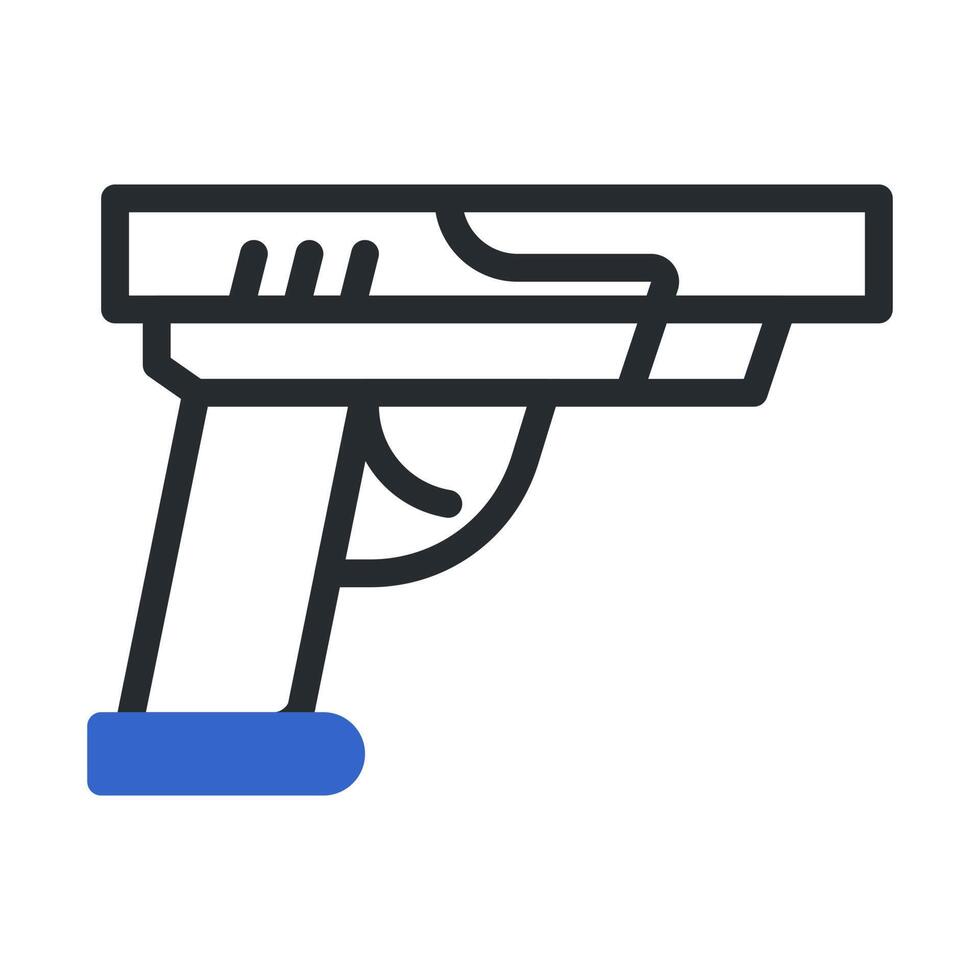 pistola icono duotono gris azul estilo militar ilustración vector Ejército elemento y símbolo Perfecto.