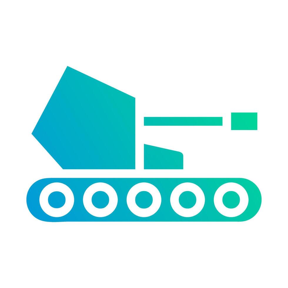 tanque icono sólido degradado verde azul estilo militar ilustración vector Ejército elemento y símbolo Perfecto.