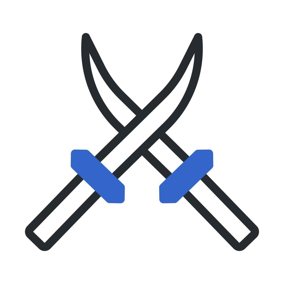 espada icono duotono gris azul estilo militar ilustración vector Ejército elemento y símbolo Perfecto.