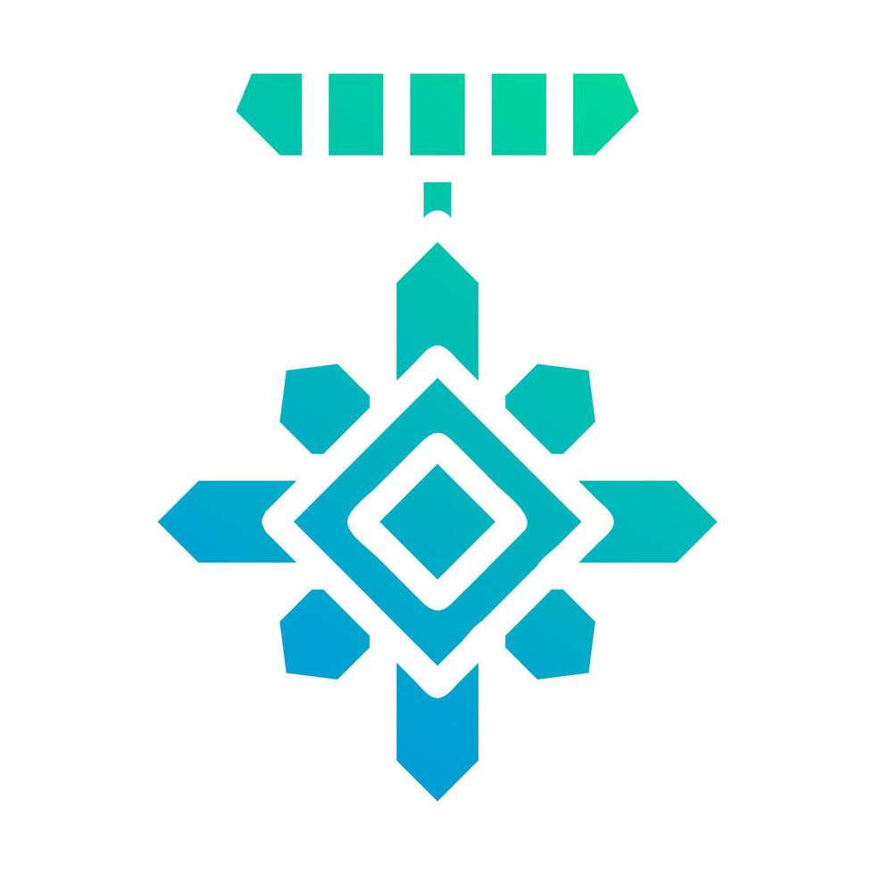 medal icon solid gradient green blue style military illustration vector army element and symbol perfect.