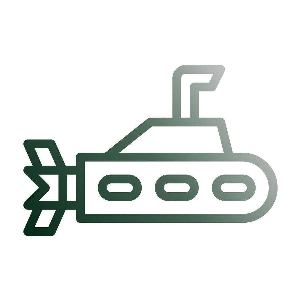 submarino icono degradado verde blanco estilo militar ilustración vector Ejército elemento y símbolo Perfecto.