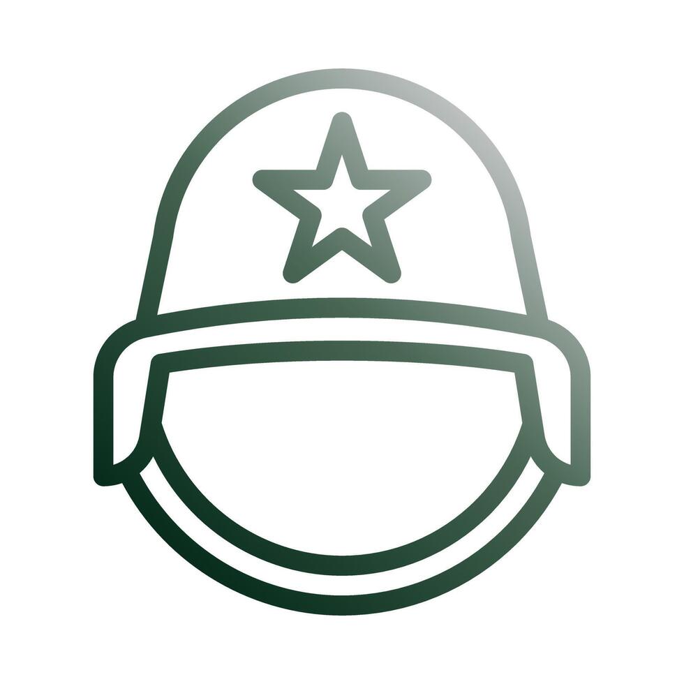 casco icono degradado verde blanco estilo militar ilustración vector Ejército elemento y símbolo Perfecto.