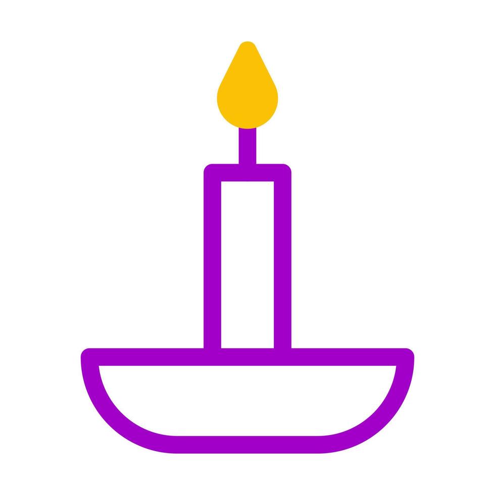candle icon duotone purple yellow style ramadan illustration vector element and symbol perfect.