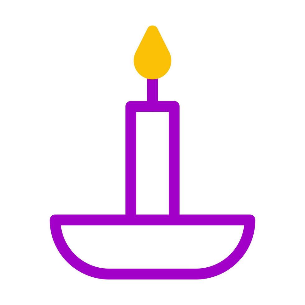 candle icon duotone purple yellow style ramadan illustration vector element and symbol perfect.