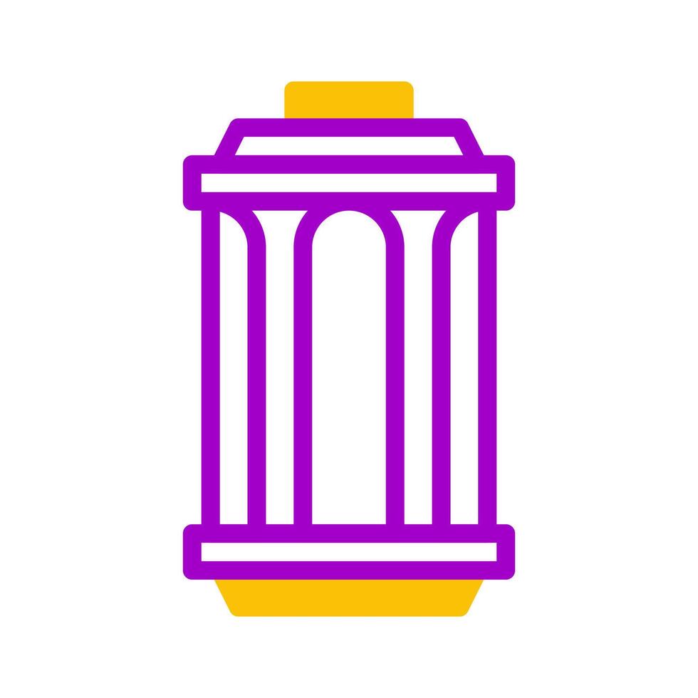 lantern icon duotone purple yellow style ramadan illustration vector element and symbol perfect.
