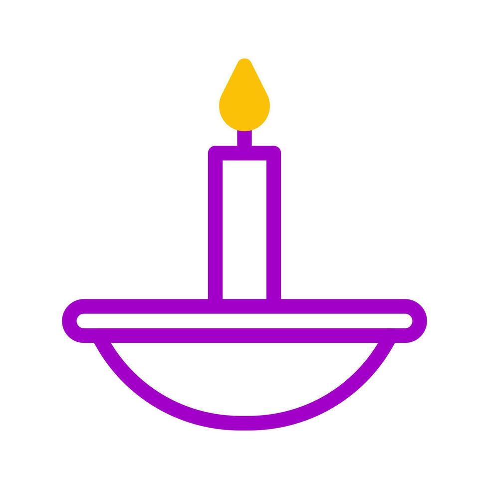 candle icon duotone purple yellow style ramadan illustration vector element and symbol perfect.