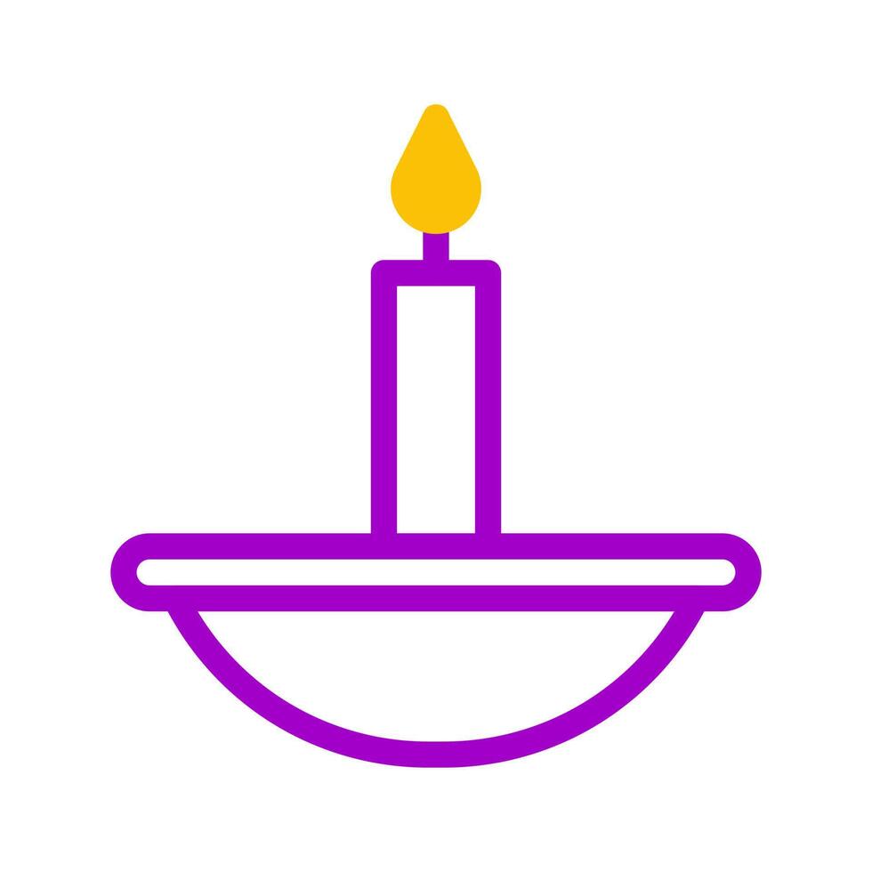 candle icon duotone purple yellow style ramadan illustration vector element and symbol perfect.