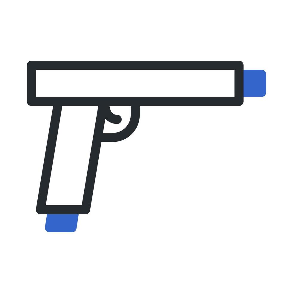 pistola icono duotono gris azul estilo militar ilustración vector Ejército elemento y símbolo Perfecto.