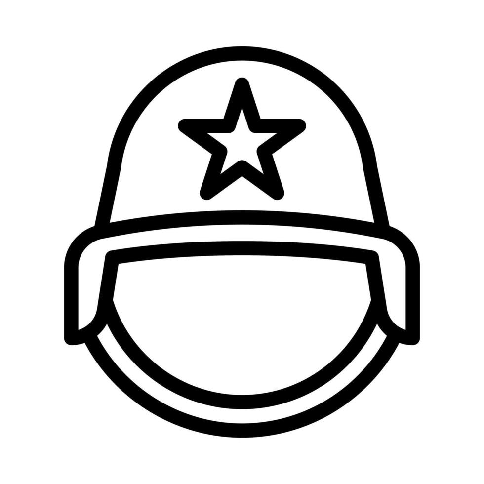 helmet icon outline style military illustration vector army element and symbol perfect.