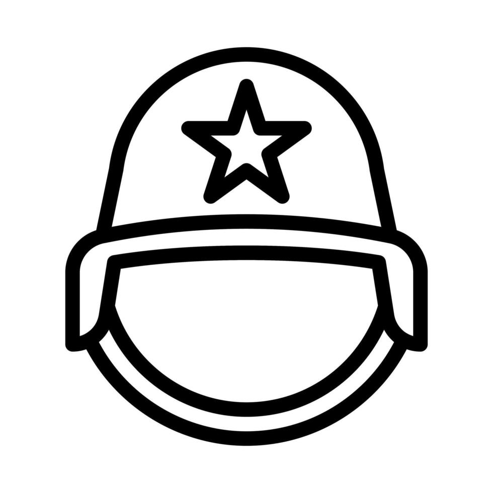 helmet icon outline style military illustration vector army element and symbol perfect.