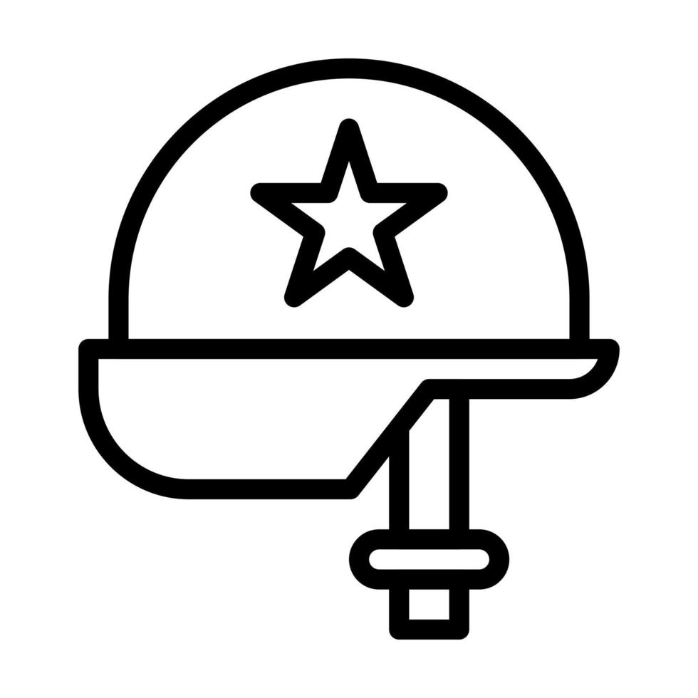 helmet icon outline style military illustration vector army element and symbol perfect.