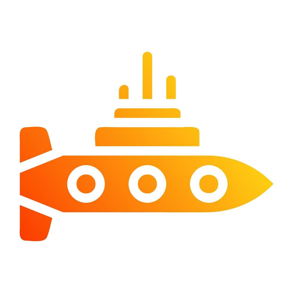 submarino icono sólido degradado rojo estilo militar ilustración vector Ejército elemento y símbolo Perfecto.