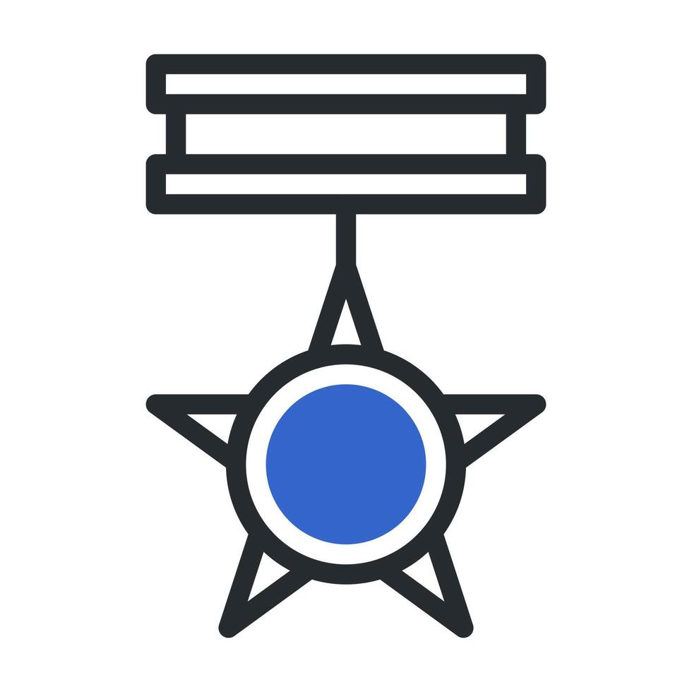 medal icon duotone grey blue style military illustration vector army element and symbol perfect.