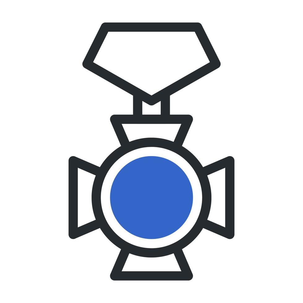 medalla icono duotono gris azul estilo militar ilustración vector Ejército elemento y símbolo Perfecto.