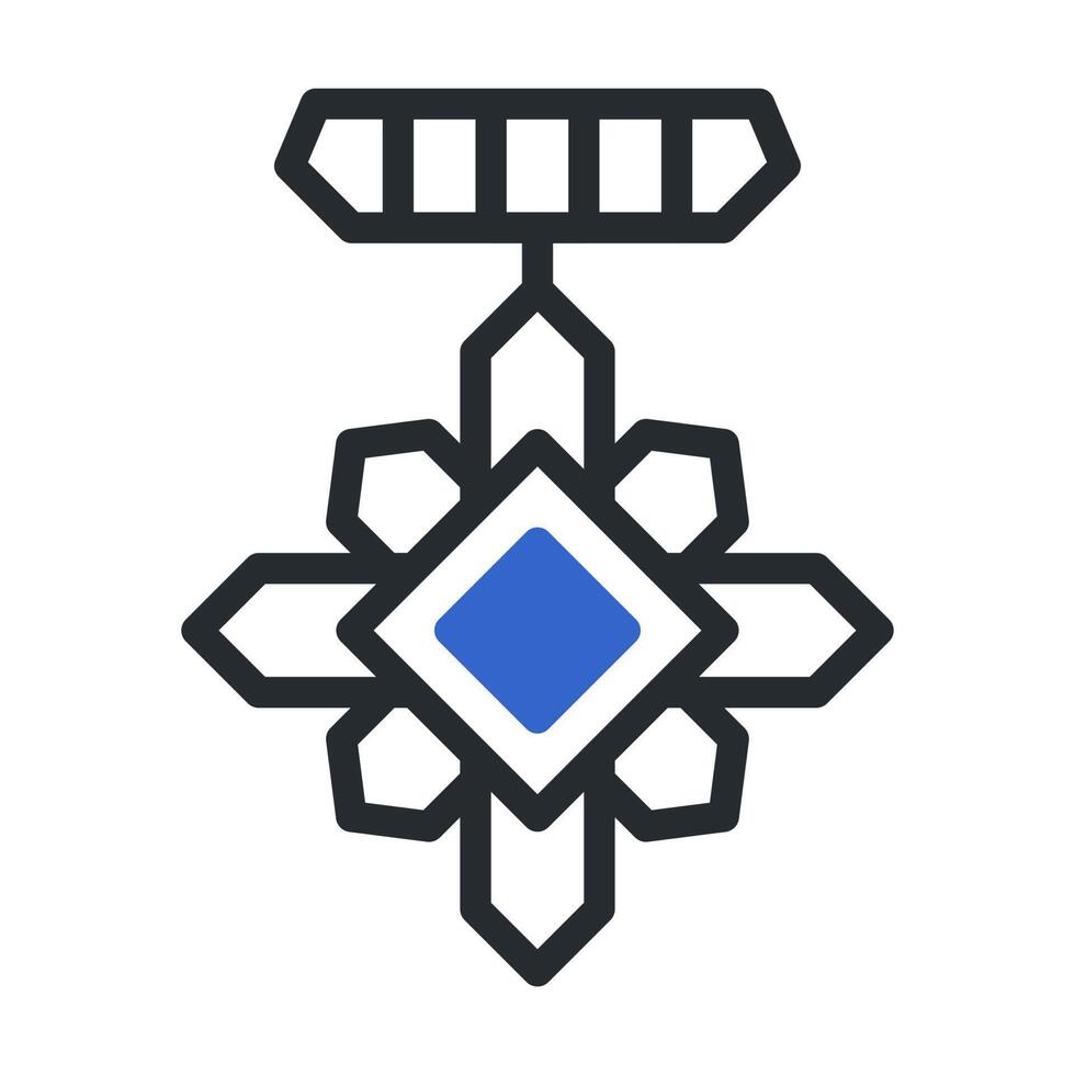 medal icon duotone grey blue style military illustration vector army element and symbol perfect.