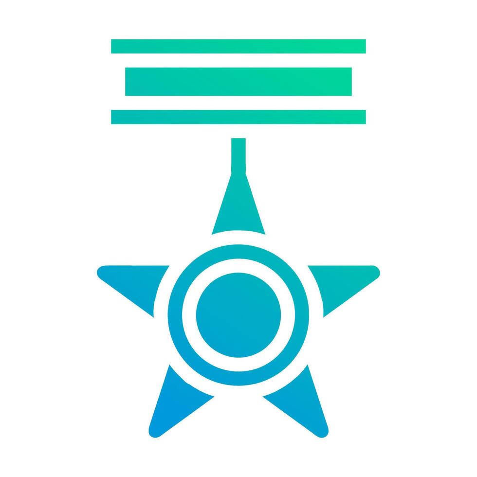 medal icon solid gradient green blue style military illustration vector army element and symbol perfect.