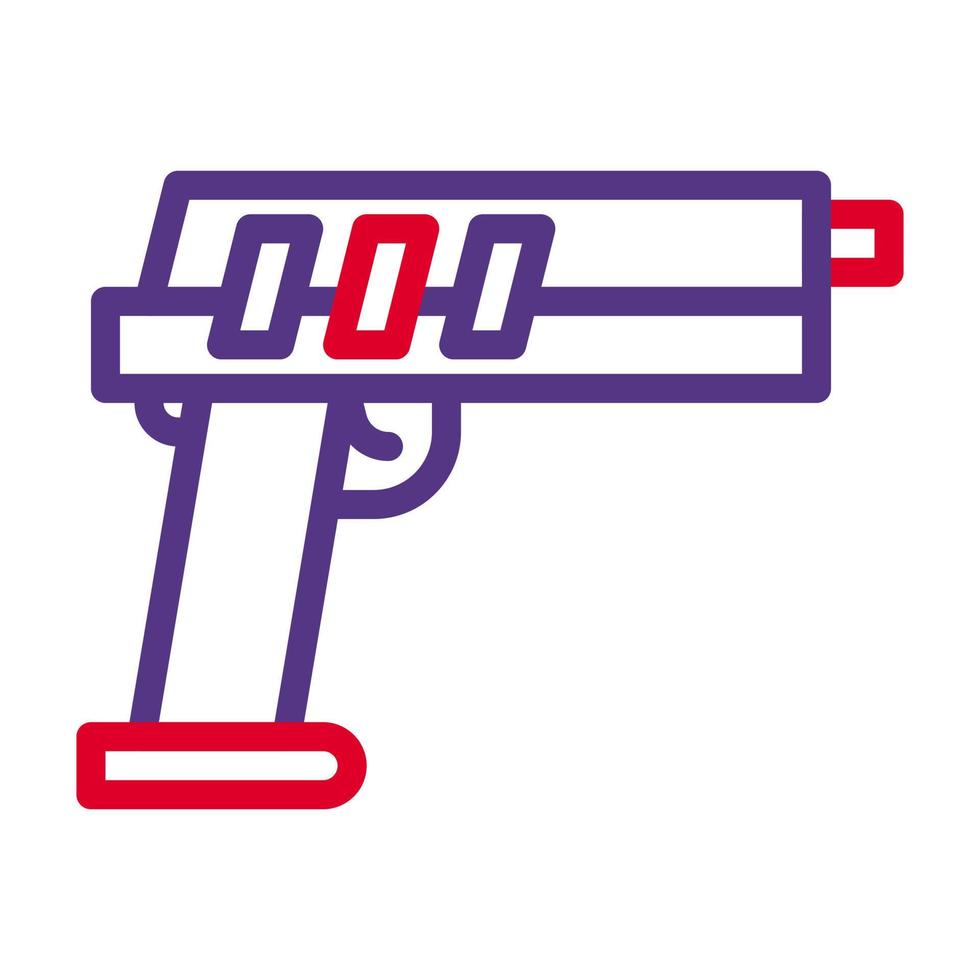 pistola icono duocolor rojo púrpura estilo militar ilustración vector Ejército elemento y símbolo Perfecto.