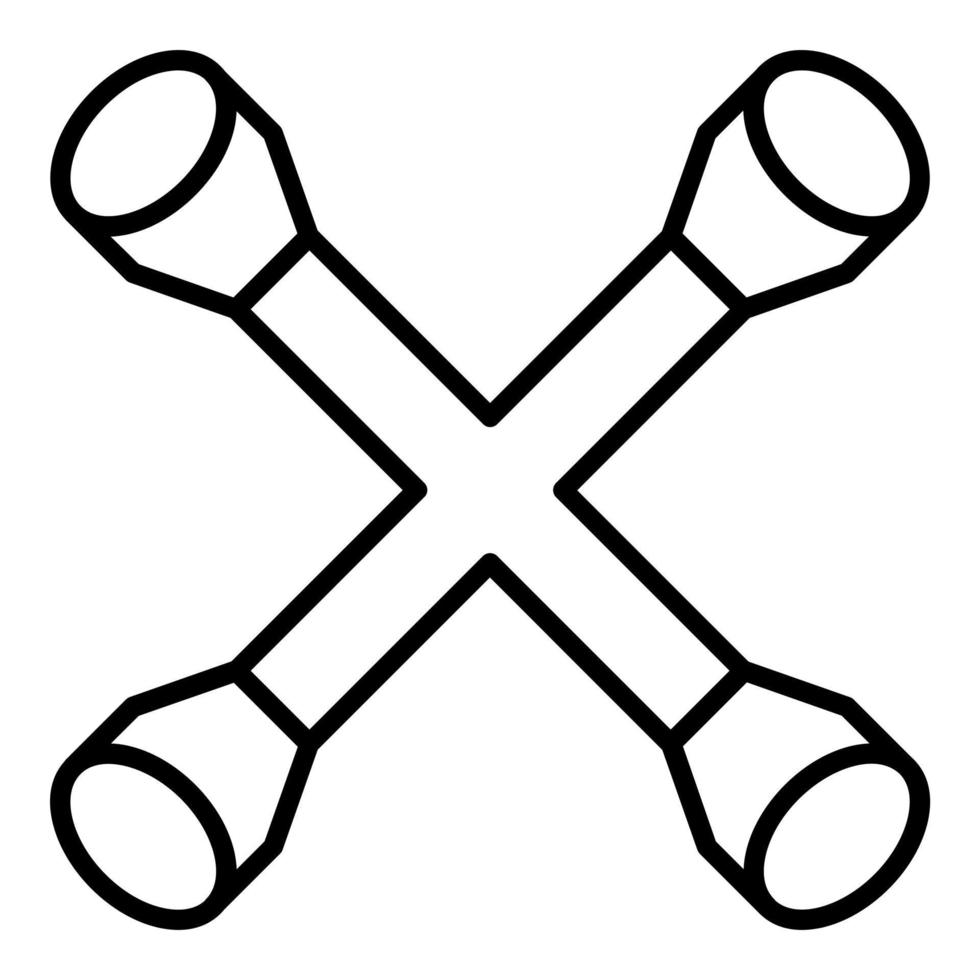 Cross Wrench Icon Style vector