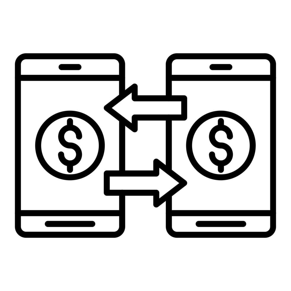 enviar dinero móvil icono estilo vector