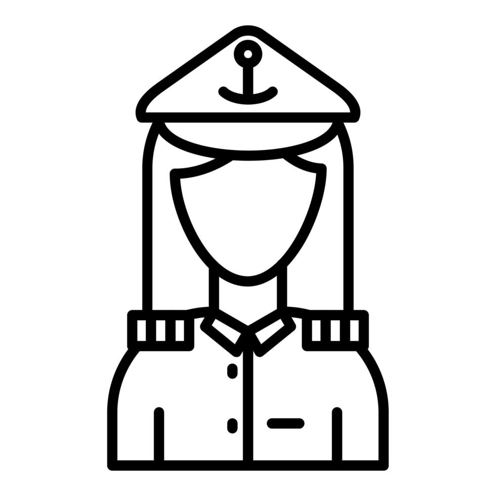 Marine Female Icon Style vector