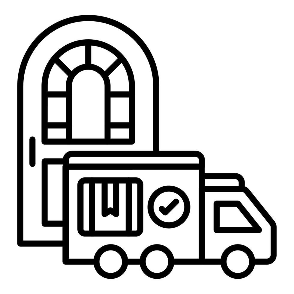 Delivery On Doorstep Icon Style vector