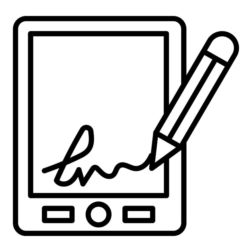 digital firma icono estilo vector