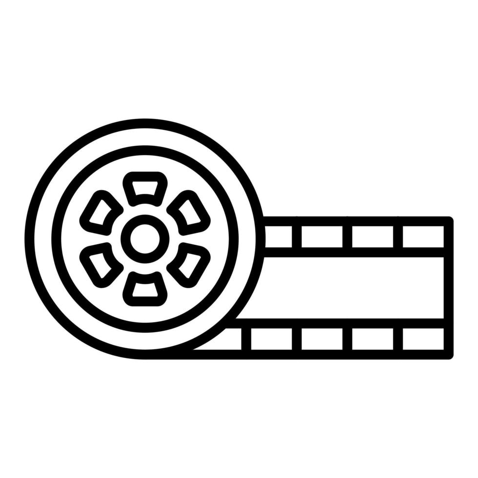 estilo de icono de carrete de película vector