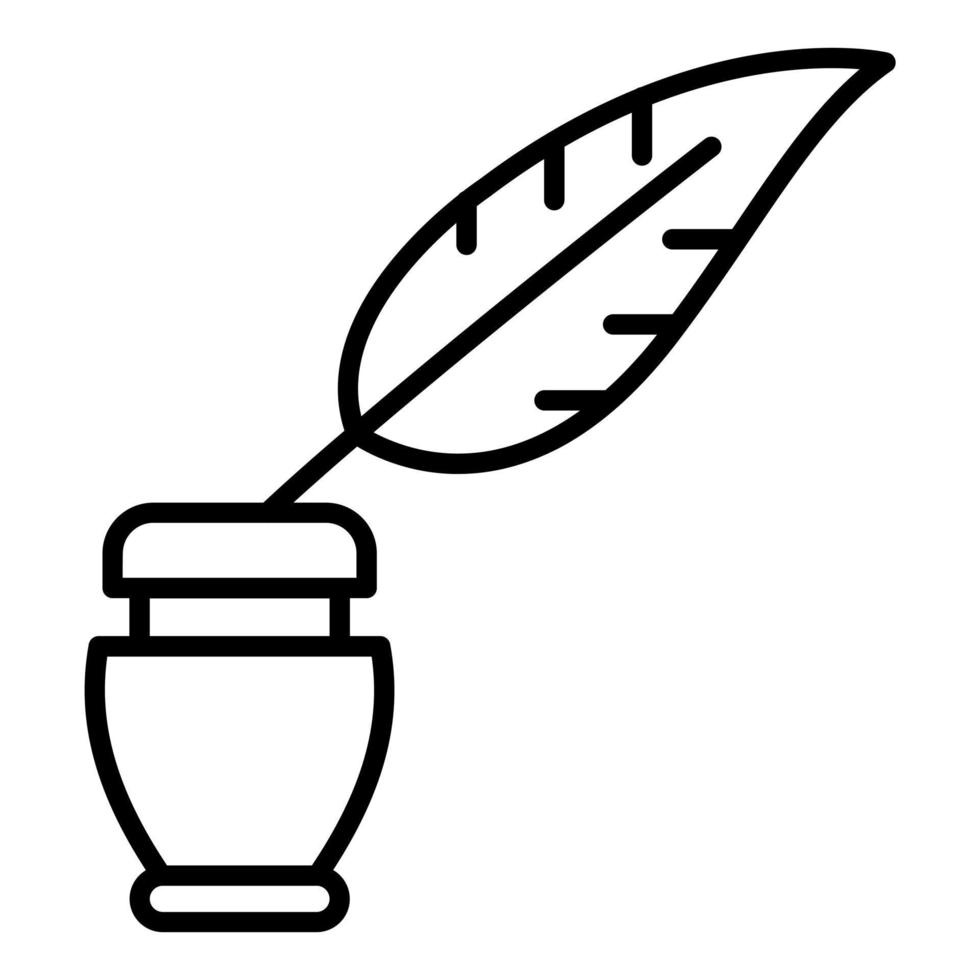 estilo de icono de pluma y tinta vector