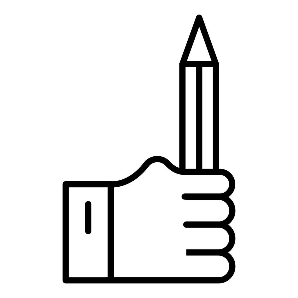 mano y lápiz icono estilo vector