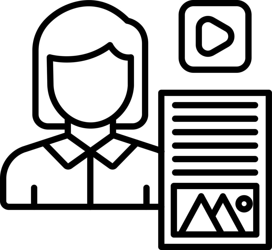Female Blogger Icon Style vector