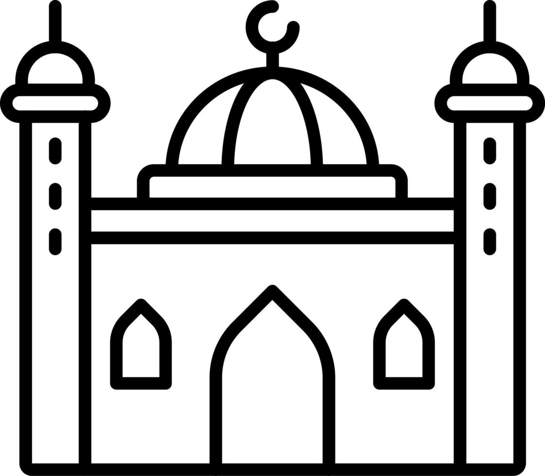 estilo de icono de mezquita vector