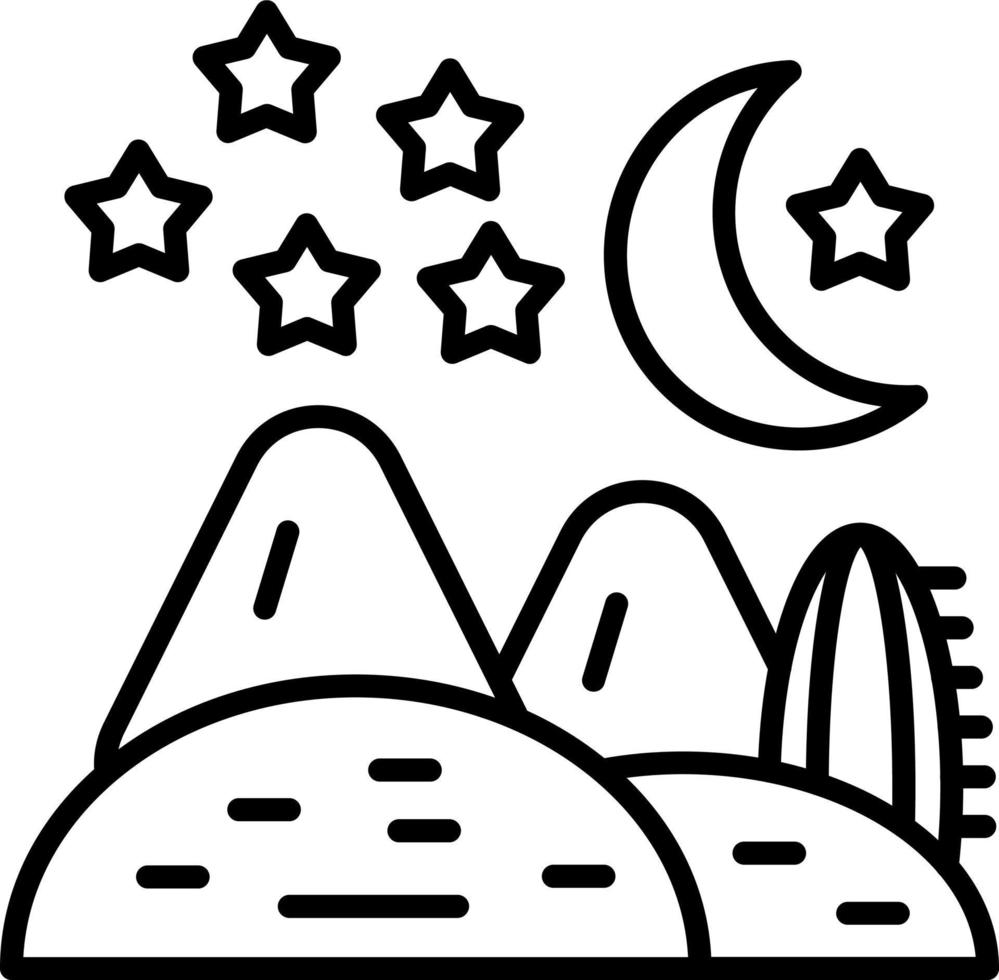 Desert Night Icon Style vector
