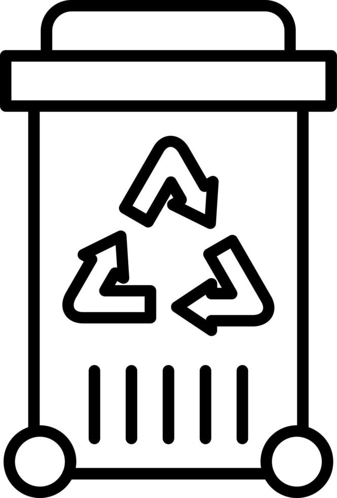 Eco Trash Bin Icon Style vector