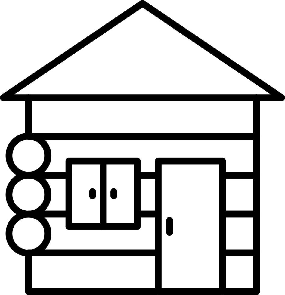 Wood Cabin Icon Style vector