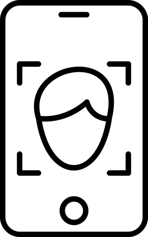 Mobile Face Detection Icon Style vector