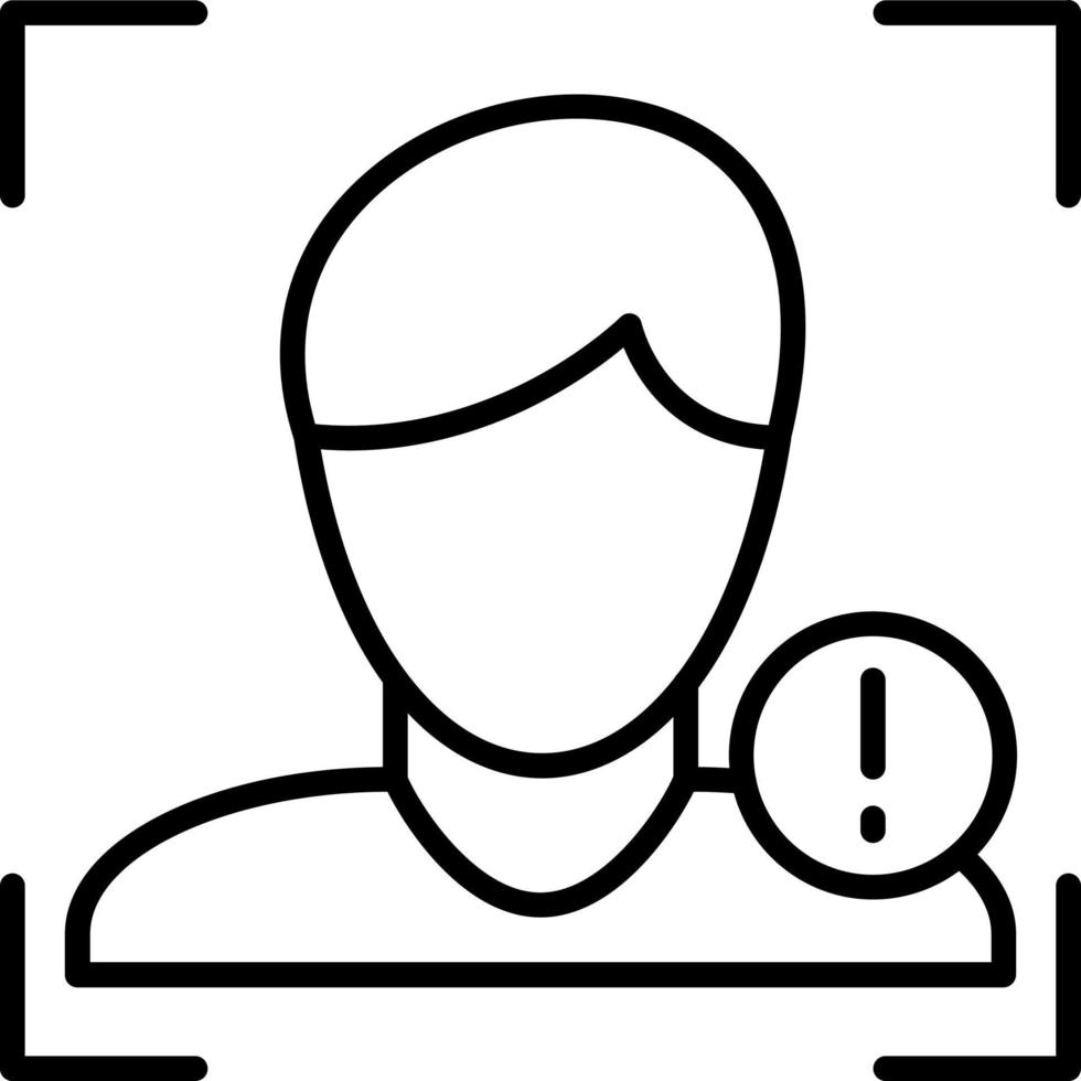 Face Detection Warning Icon Style vector