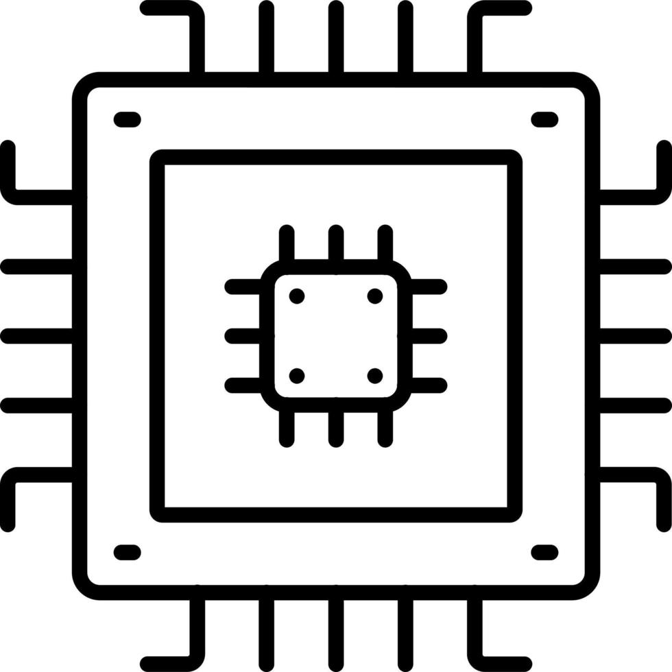 estilo de icono de microchip vector