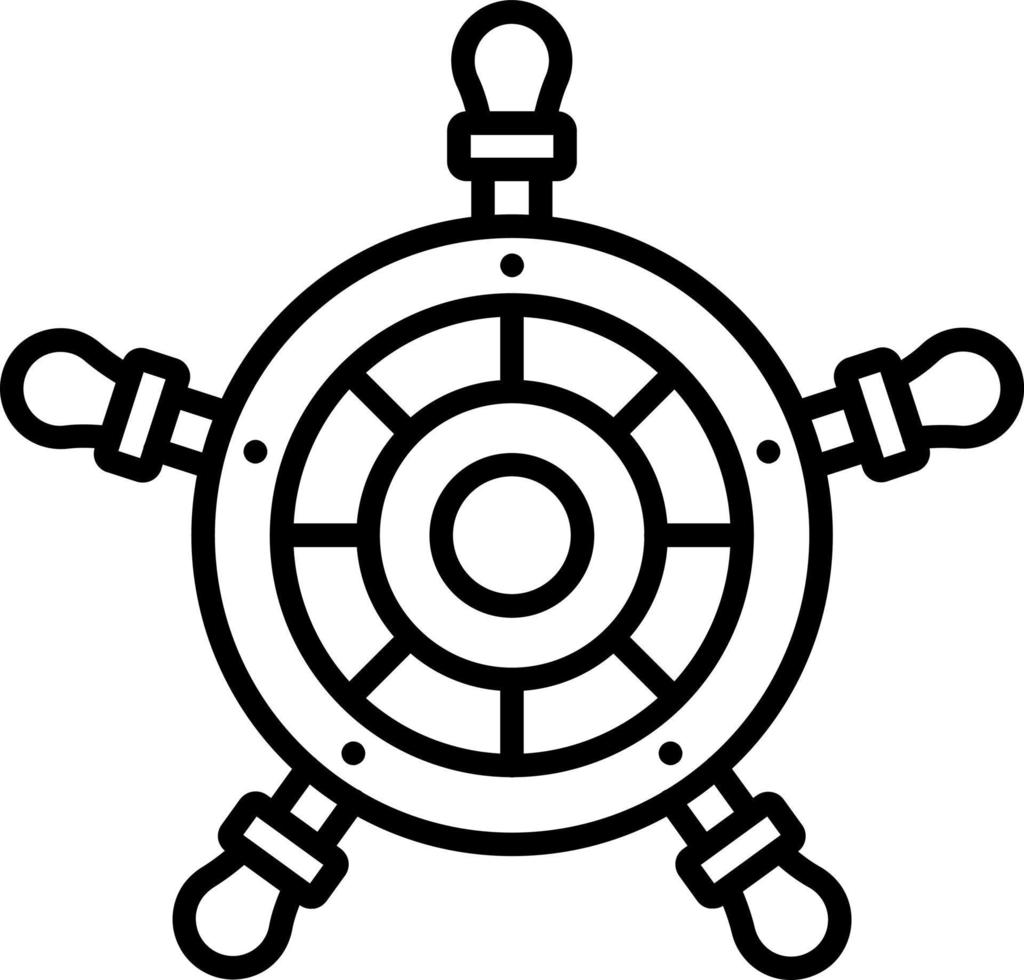 Ship Wheel Icon Style vector