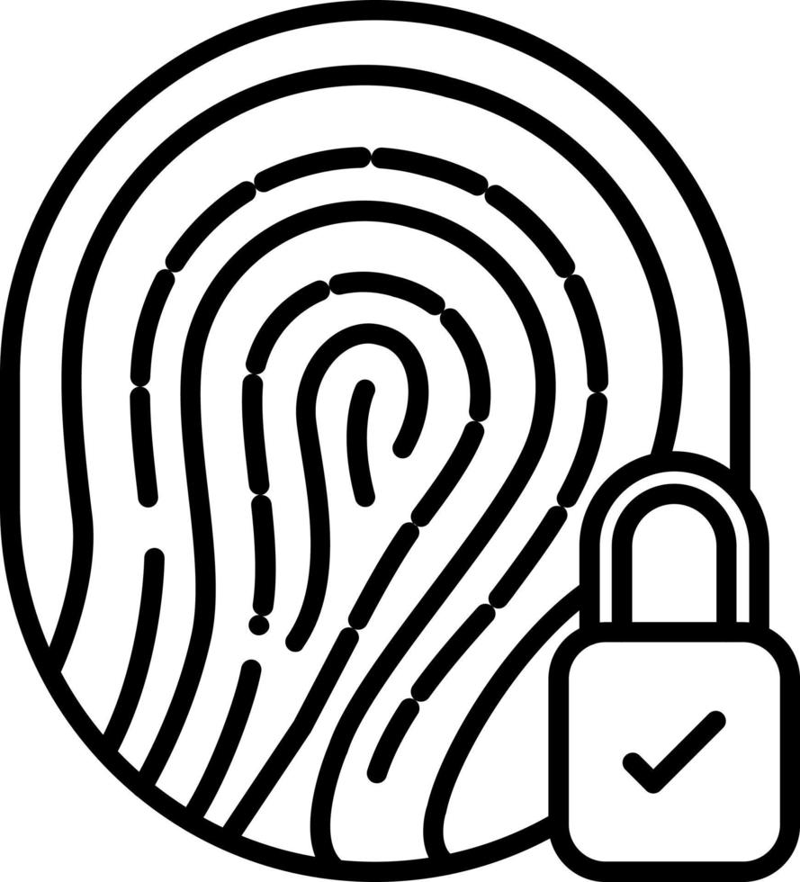 Fingerprint Identification Icon Style vector