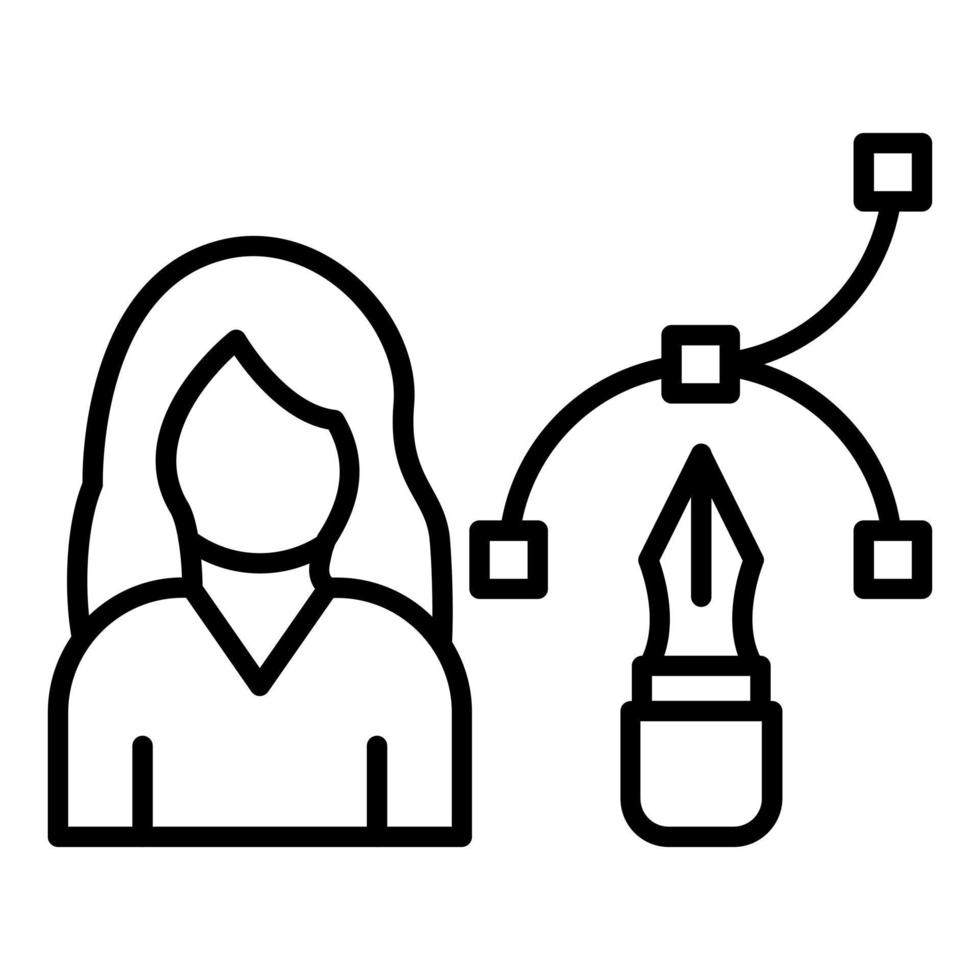 Designer Female Icon Style vector