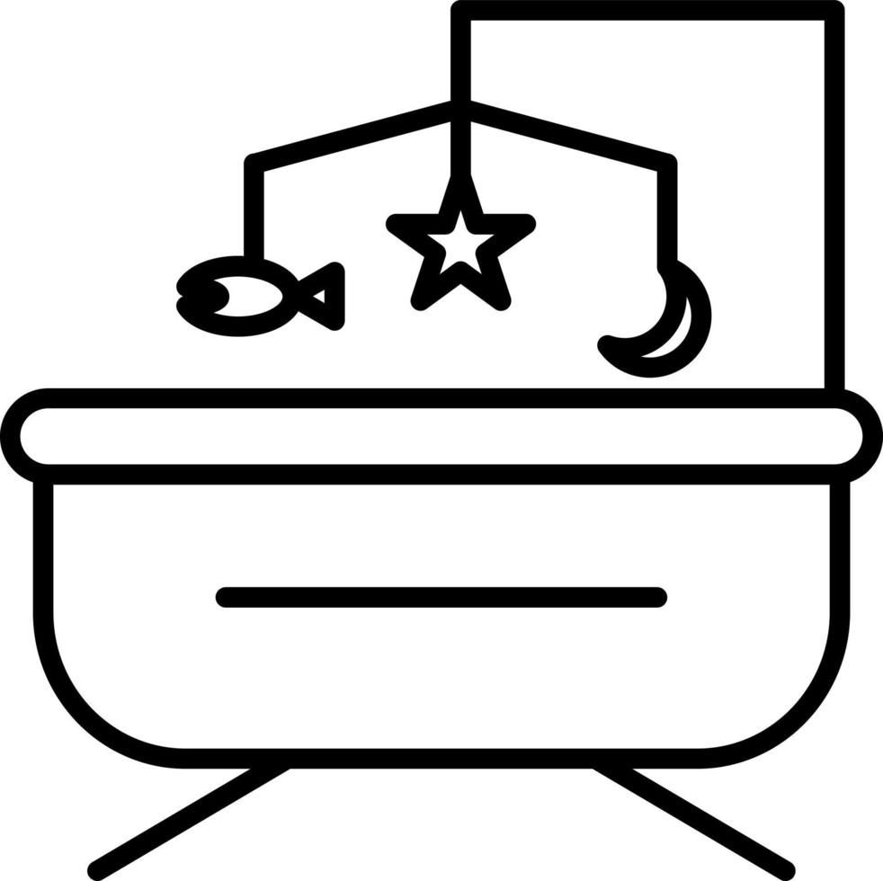 Baby Cot Icon Style vector