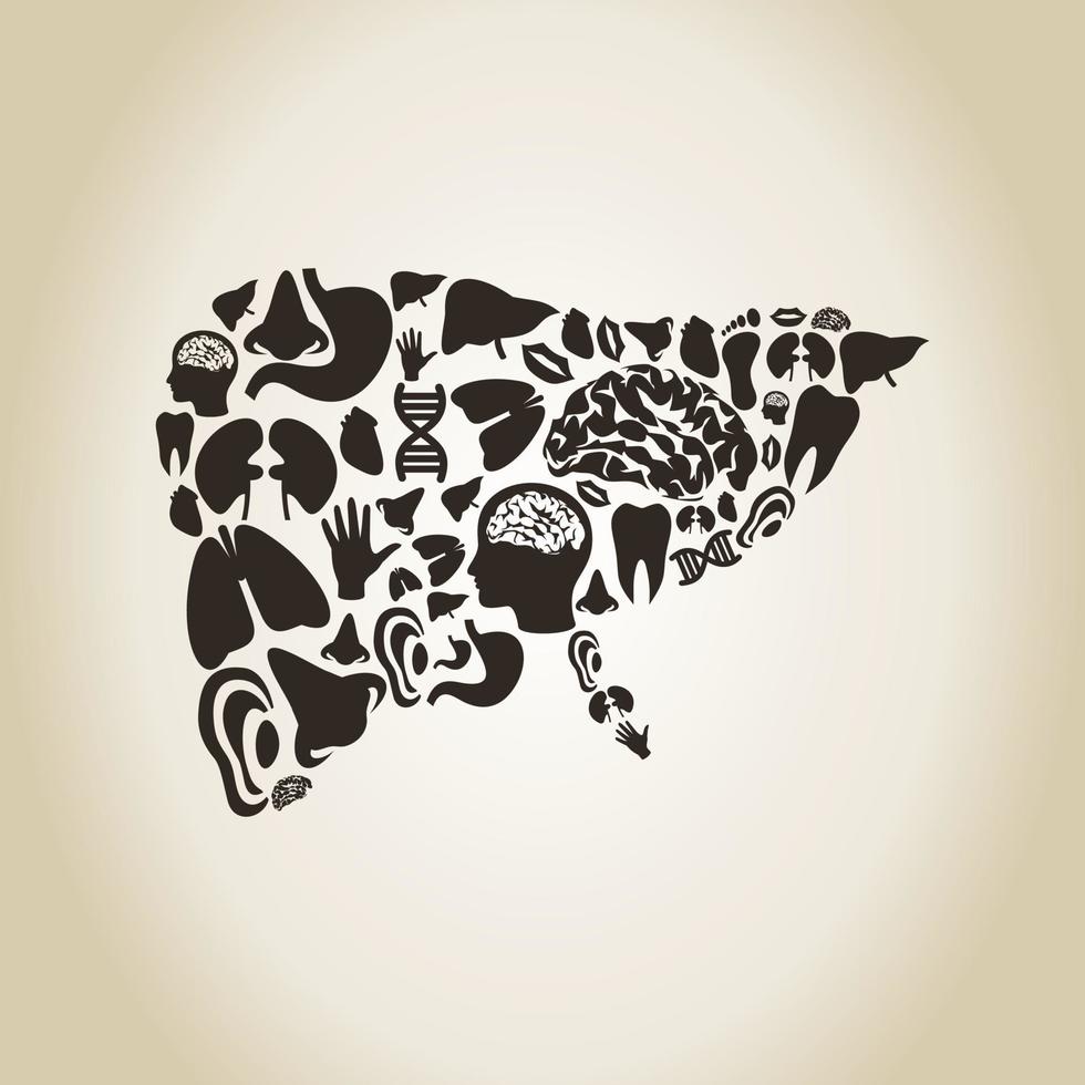 Abstraction on the topic of body parts vector