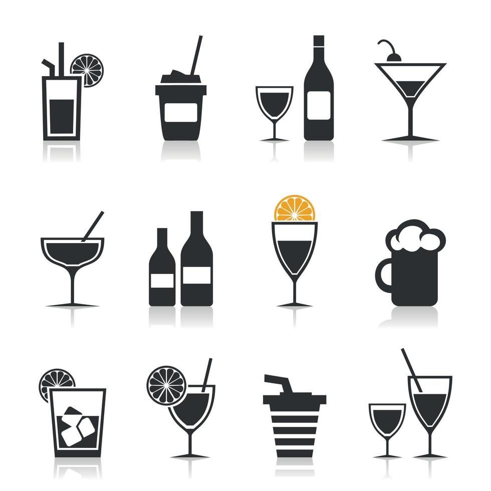 Set of icons of food. A vector illustration